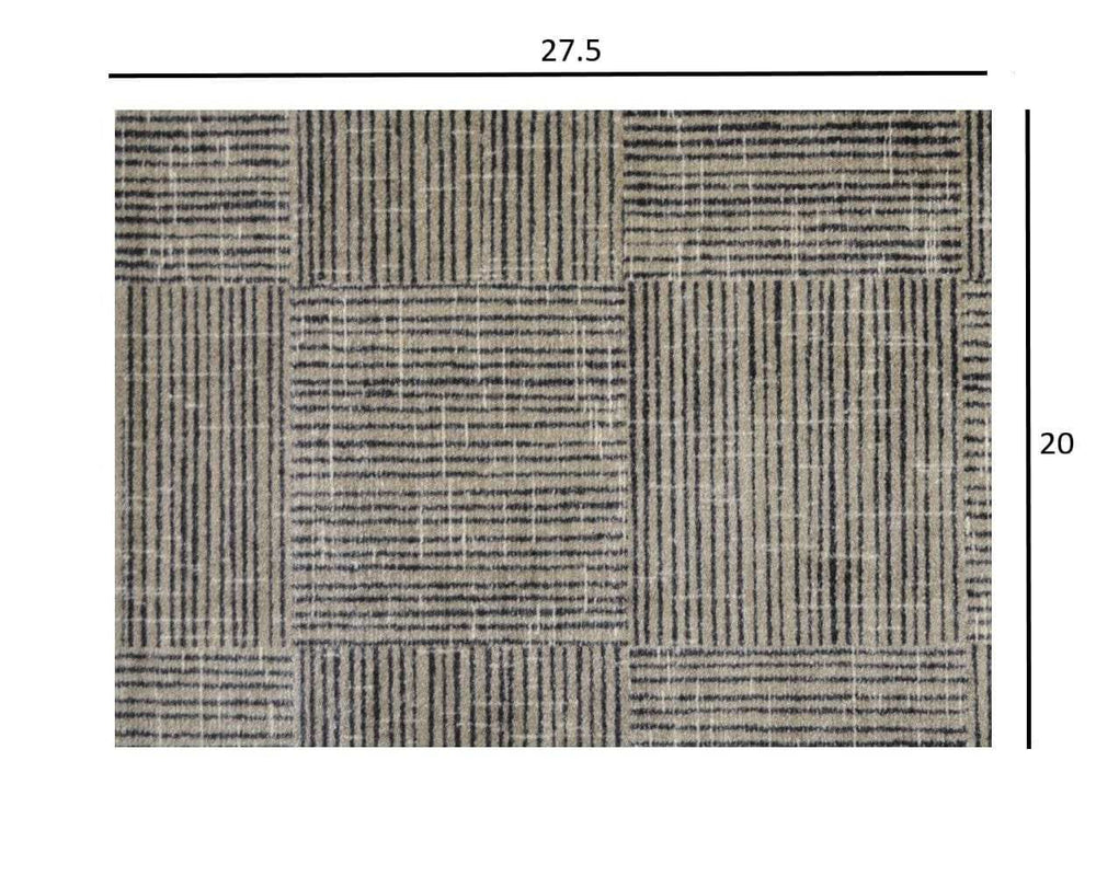 2' X 3' Modern Geo Lines in Squares Washable Floor Mat - Homeroots - Flyclothing LLC