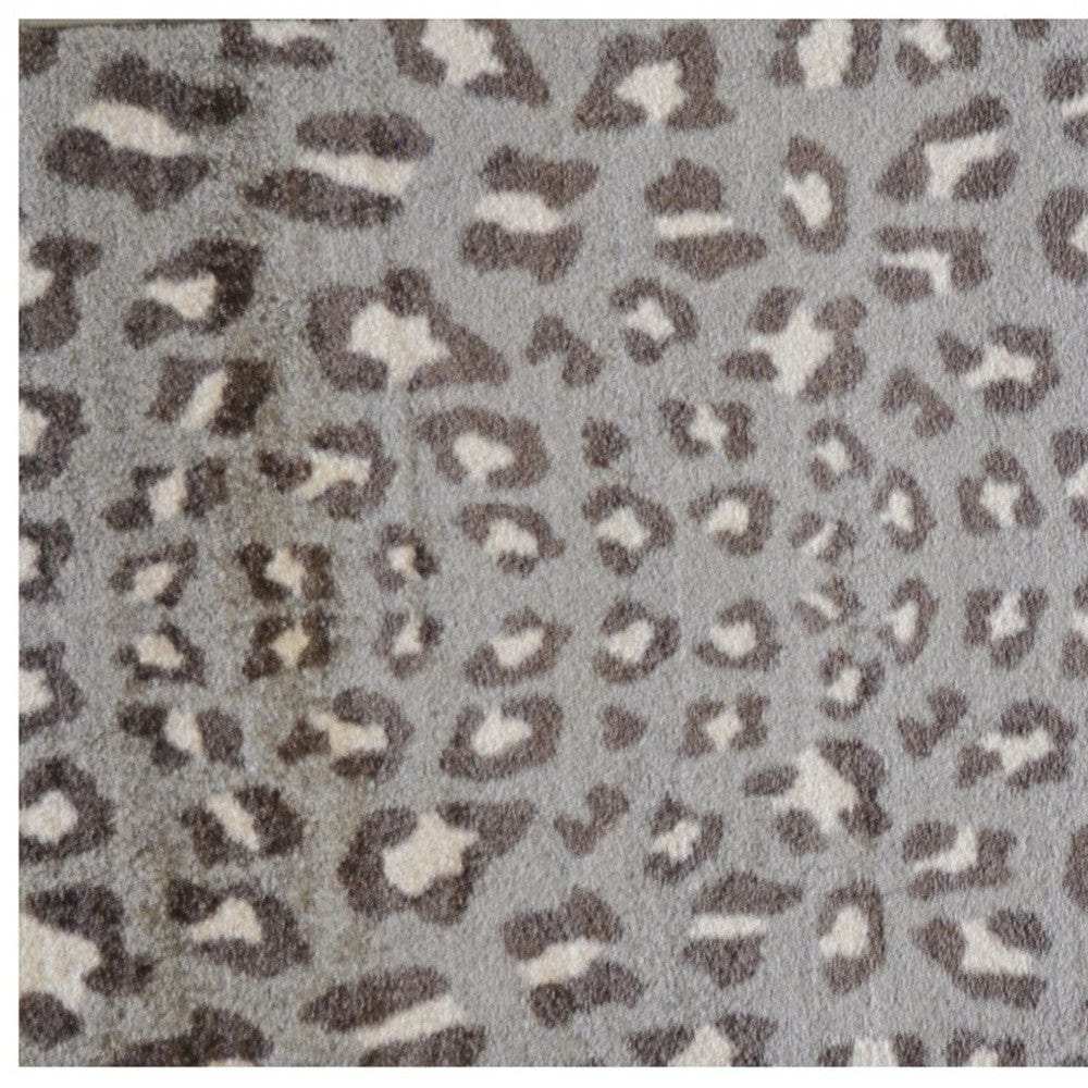 2' X 4' Gray and Brown Cheetah Washable Floor Mat - Homeroots - Flyclothing LLC