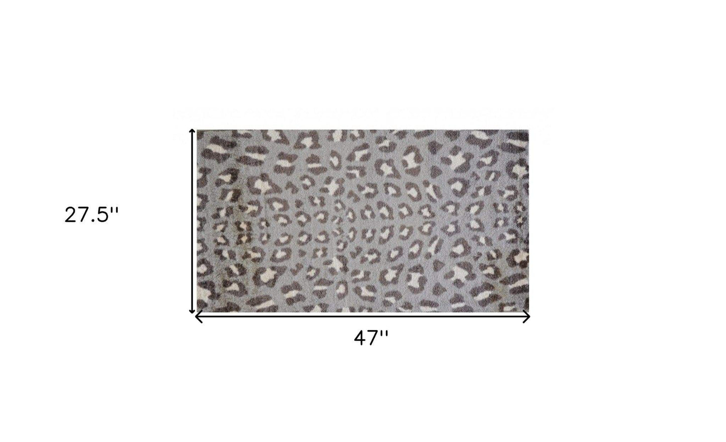 2' X 4' Gray and Brown Cheetah Washable Floor Mat - Homeroots - Flyclothing LLC