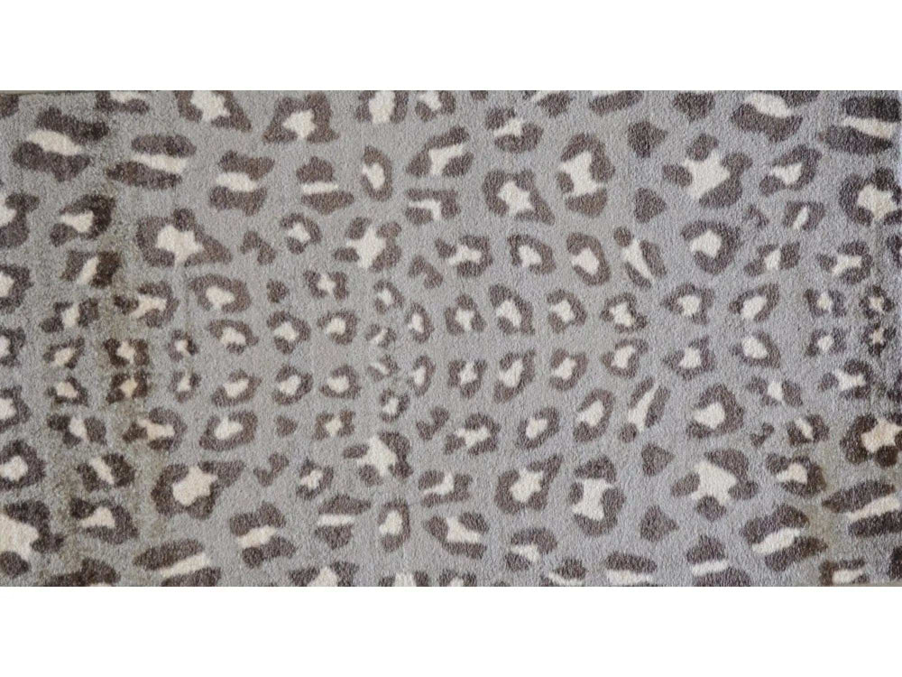 2' X 4' Gray and Brown Cheetah Washable Floor Mat - Homeroots - Flyclothing LLC