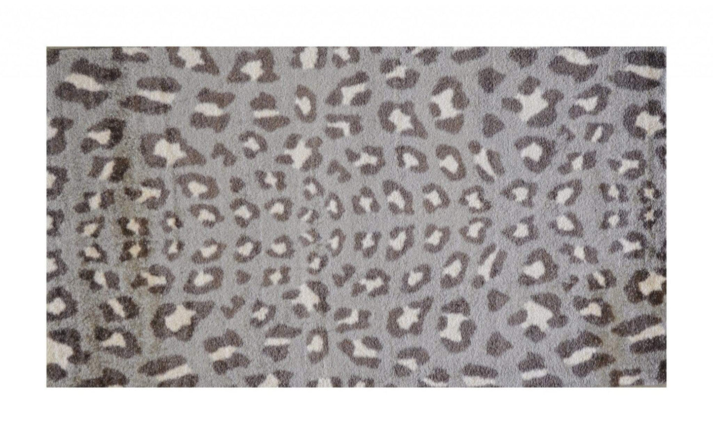 2' X 4' Gray and Brown Cheetah Washable Floor Mat - Homeroots - Flyclothing LLC