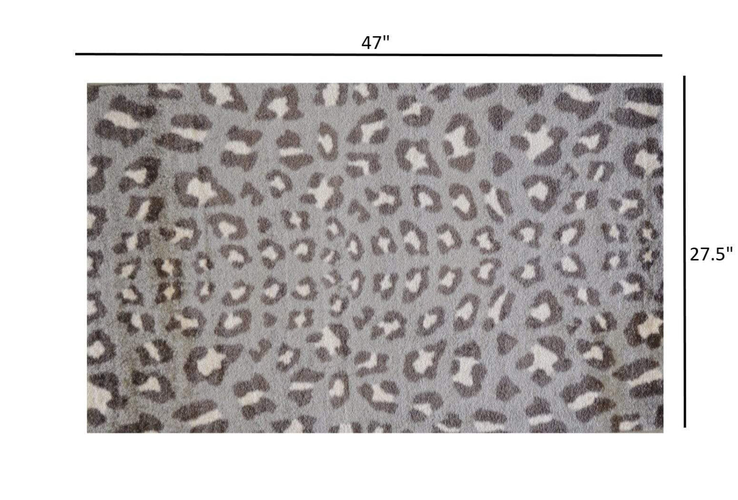 2' X 4' Gray and Brown Cheetah Washable Floor Mat - Homeroots - Flyclothing LLC