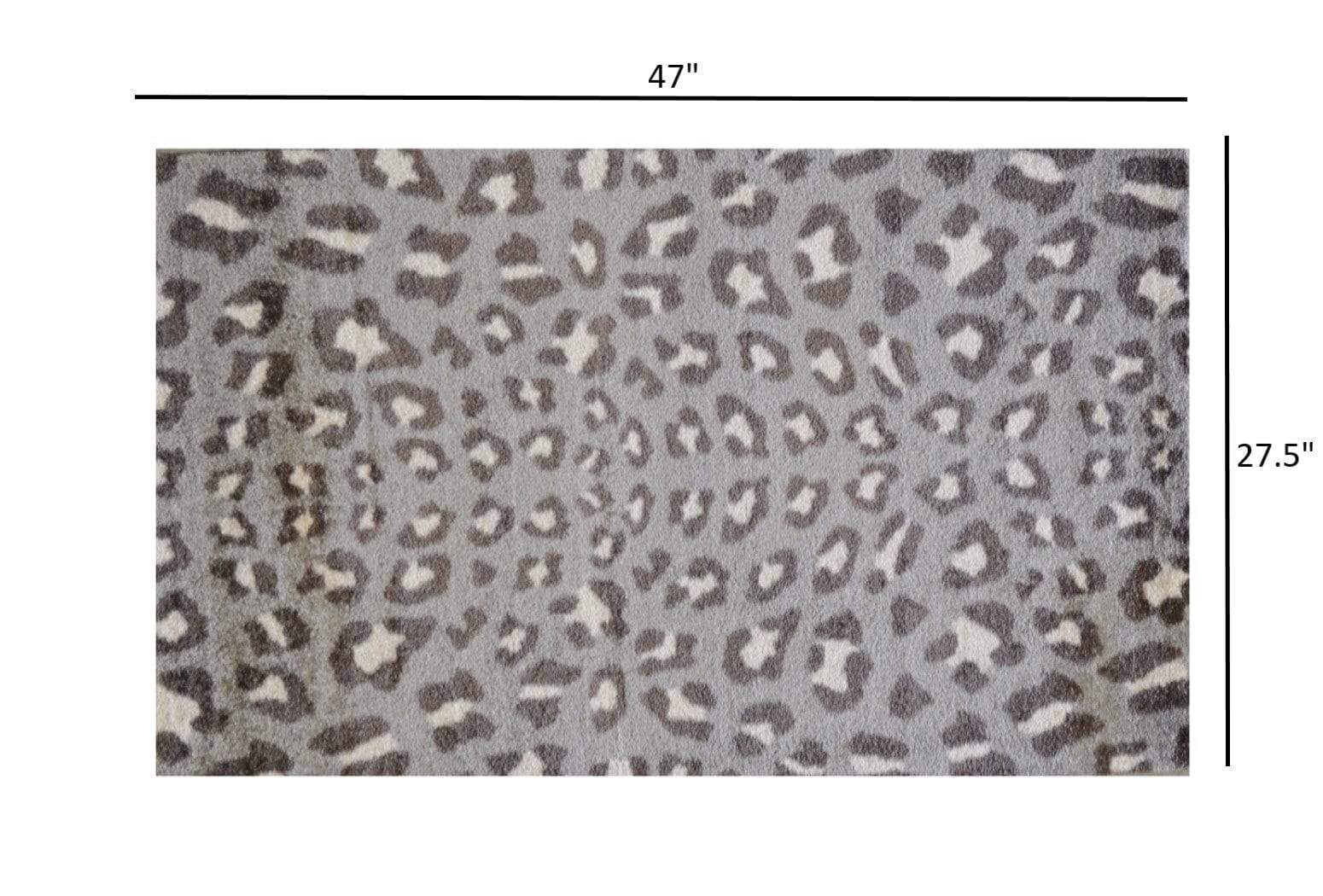 2' X 4' Gray and Brown Cheetah Washable Floor Mat - Homeroots - Flyclothing LLC