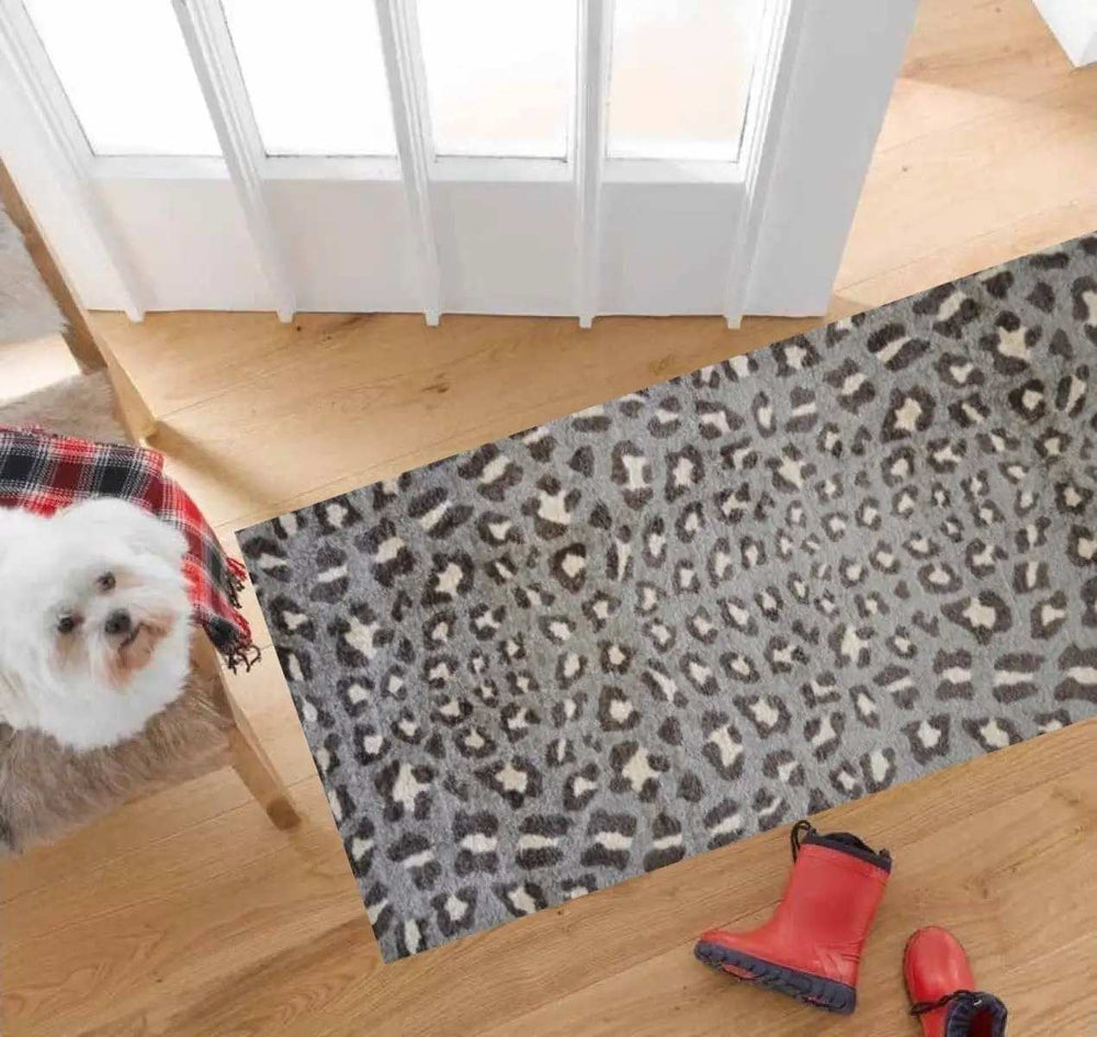 2' X 6' Gray and Brown Cheetah Washable Runner Rug - Homeroots - Flyclothing LLC