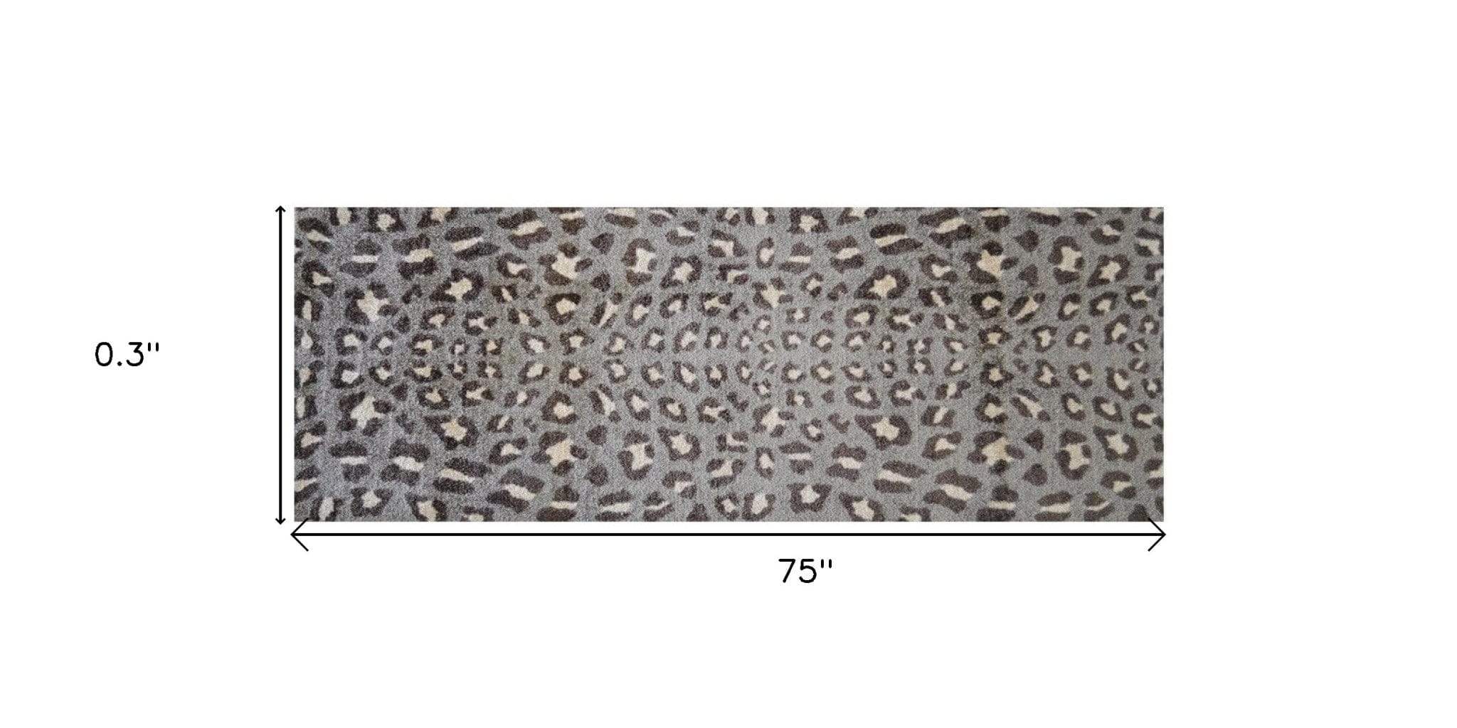 2' X 6' Gray and Brown Cheetah Washable Runner Rug - Homeroots - Flyclothing LLC