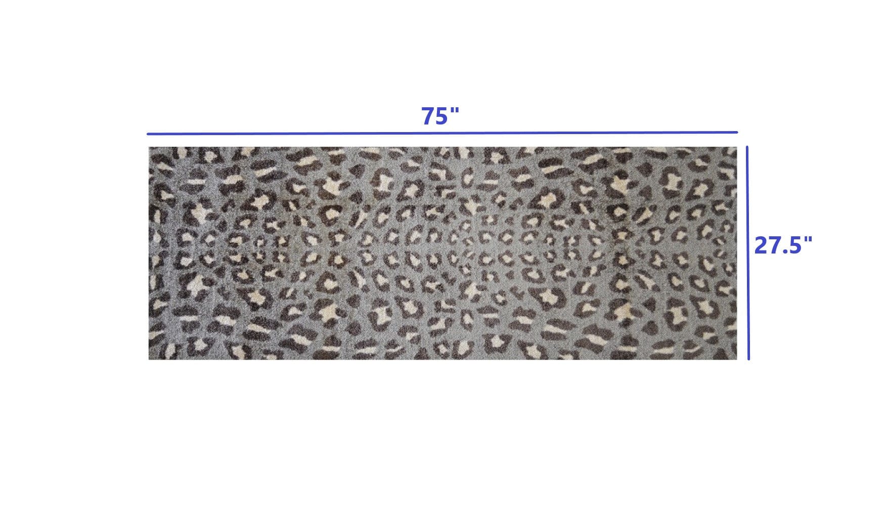 2' X 6' Gray and Brown Cheetah Washable Runner Rug - Homeroots