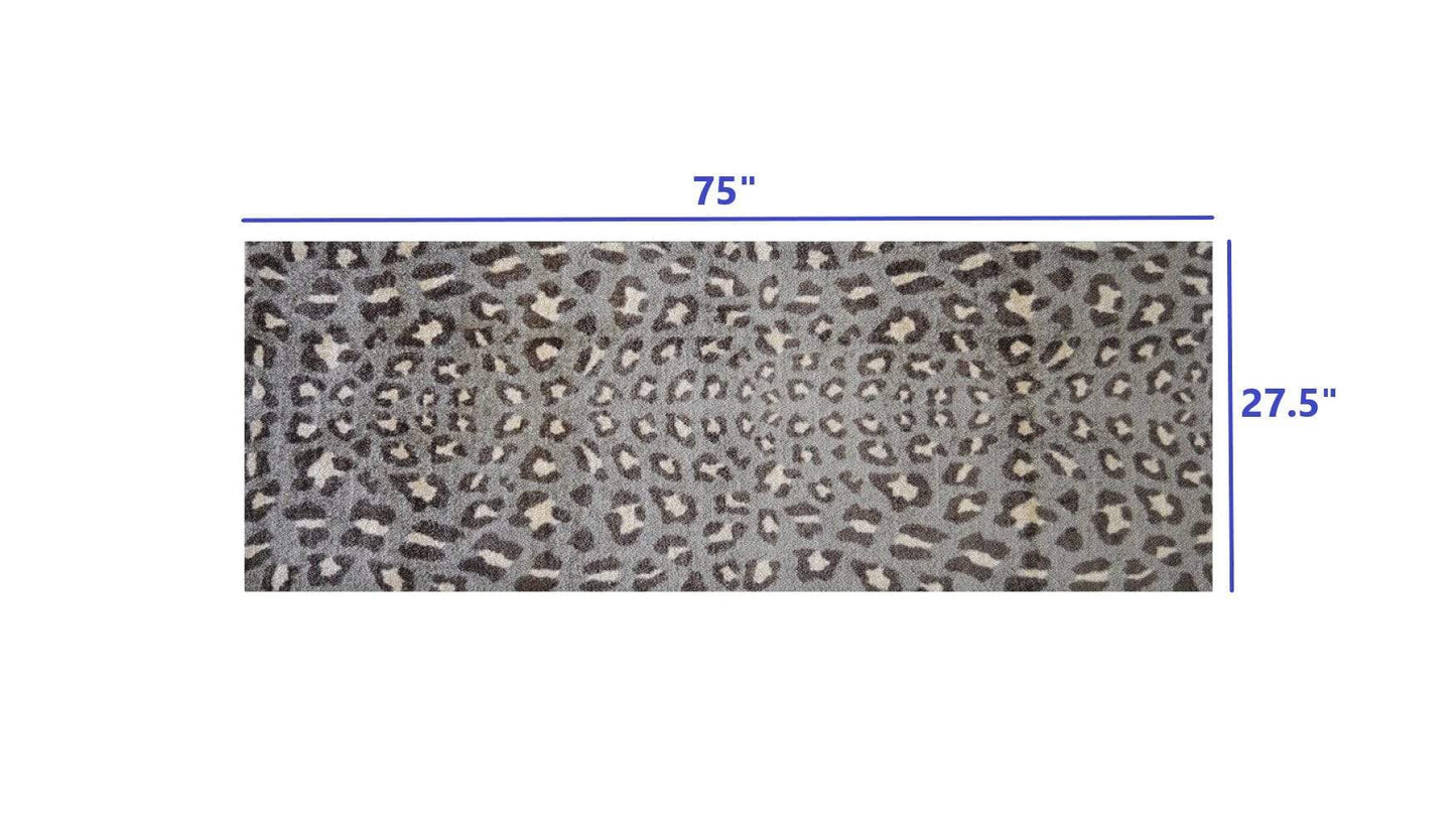 2' X 6' Gray and Brown Cheetah Washable Runner Rug - Homeroots - Flyclothing LLC