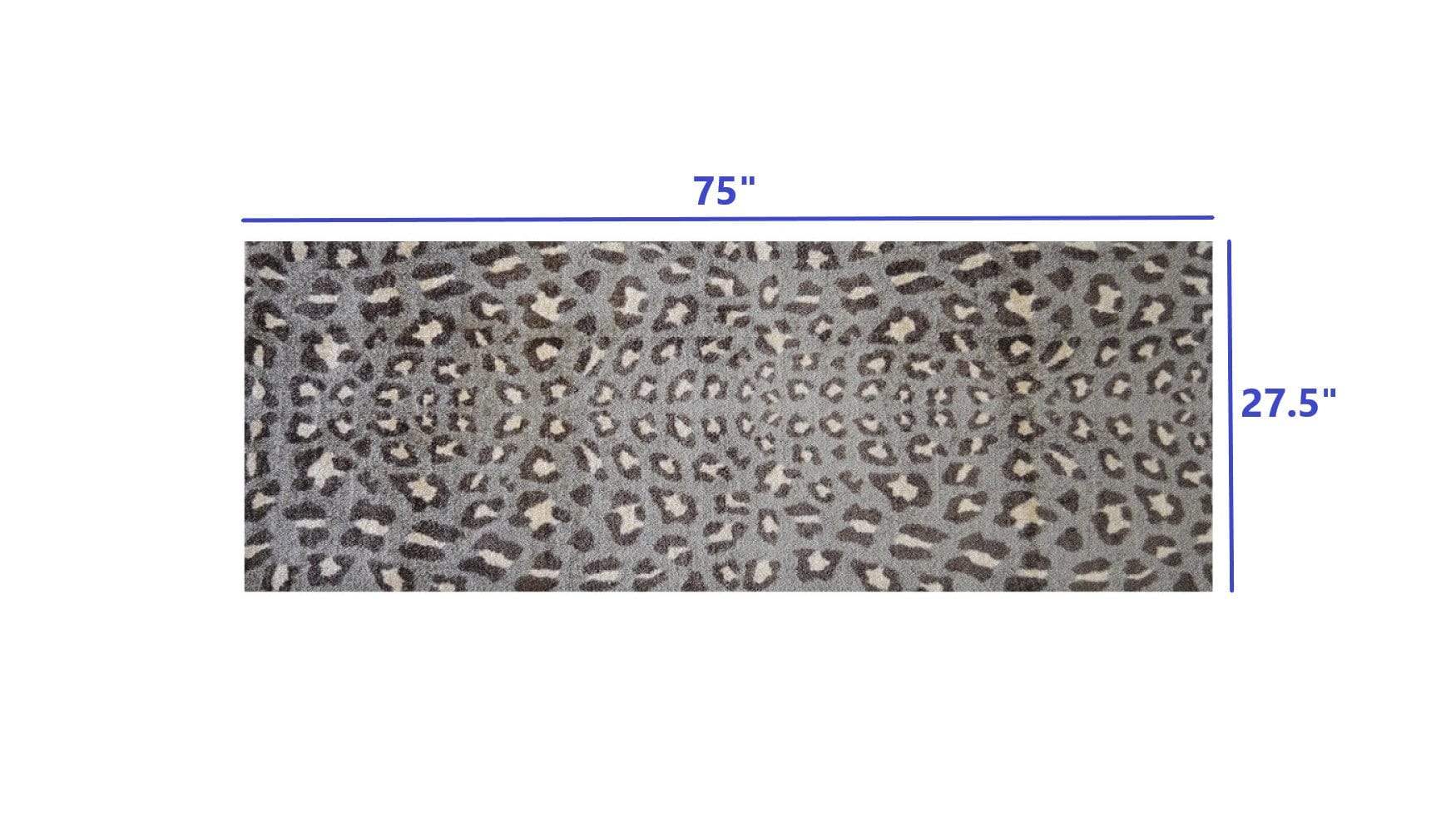 2' X 6' Gray and Brown Cheetah Washable Runner Rug - Homeroots - Flyclothing LLC