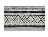 2' X 4' Black and Gray Modern Tribal Washable Floor Mat - Homeroots