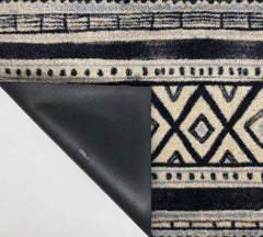 2' X 3' Black and Gray Modern Tribal Washable Floor Mat - Homeroots