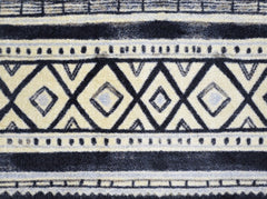 2' X 3' Black and Gray Modern Tribal Washable Floor Mat - Homeroots