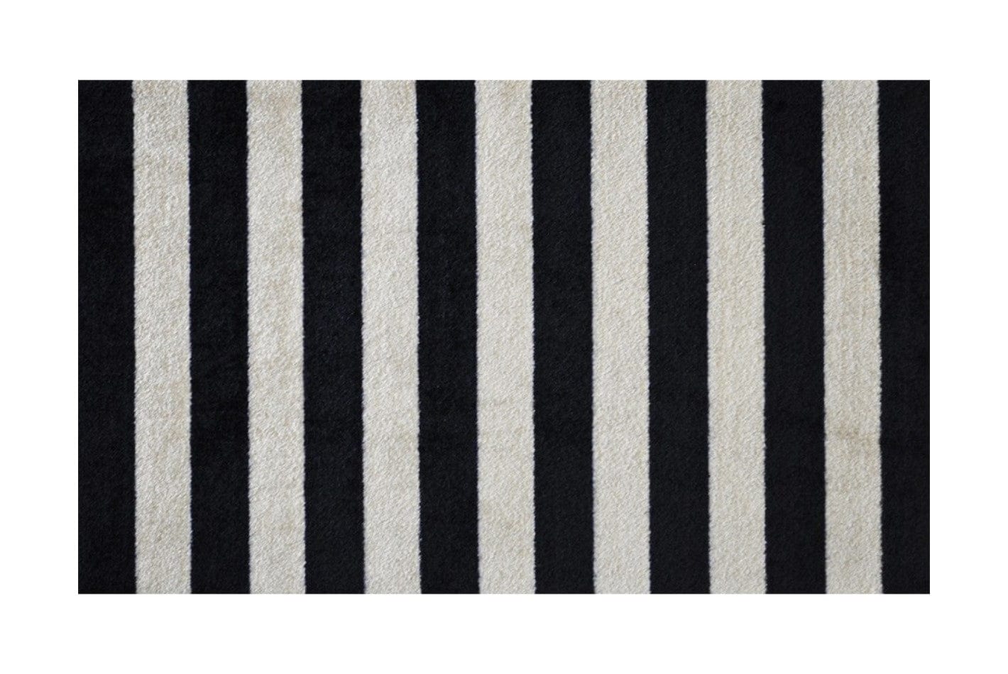 2' X 4' Black and Tan Wide Stripe Washable Floor Mat - Homeroots