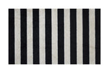 2' X 4' Black and Tan Wide Stripe Washable Floor Mat - Homeroots