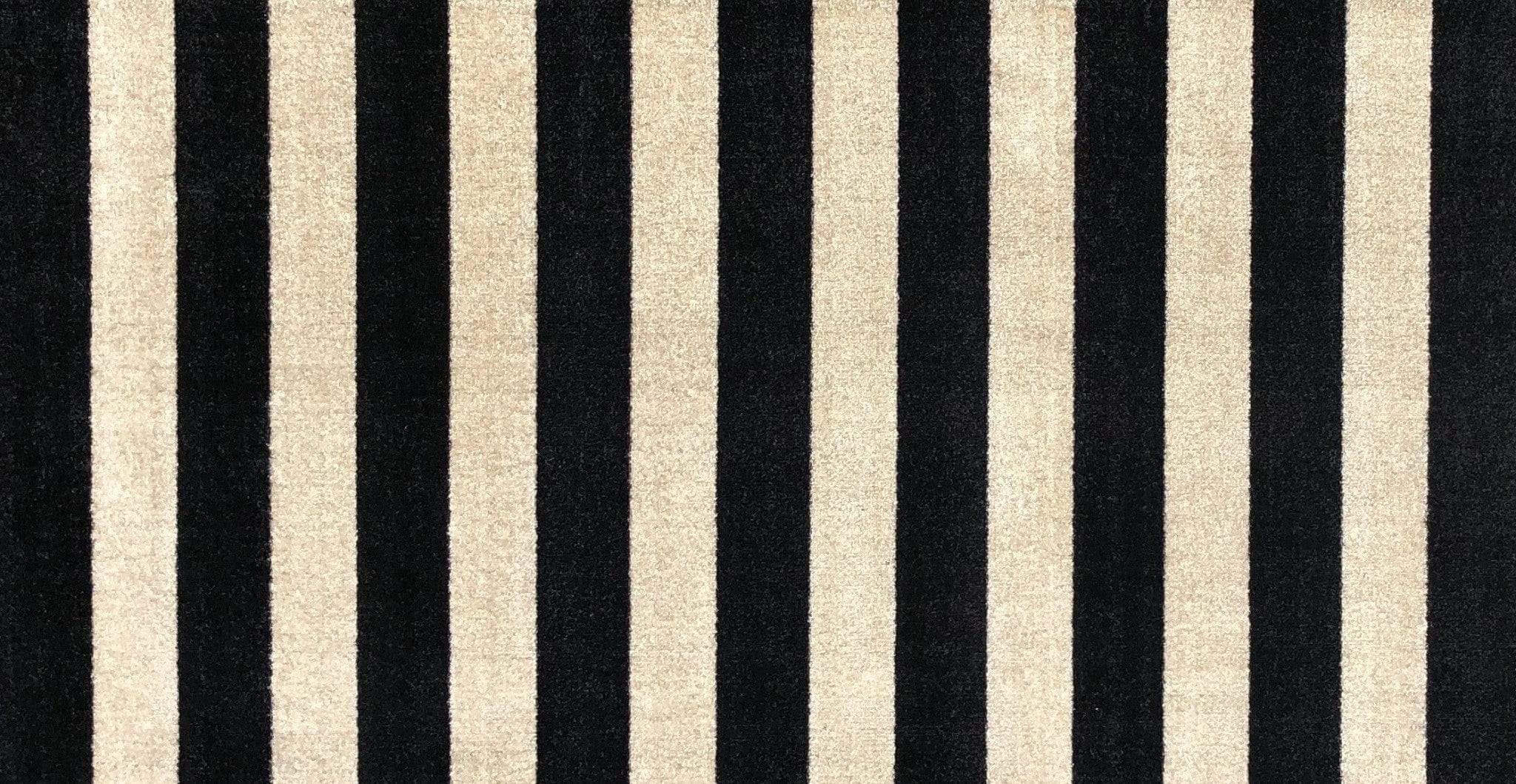 2' X 4' Black and Tan Wide Stripe Washable Floor Mat - Homeroots - Flyclothing LLC