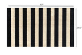 2' X 4' Black and Tan Wide Stripe Washable Floor Mat - Homeroots - Flyclothing LLC