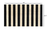 2' X 4' Black and Tan Wide Stripe Washable Floor Mat - Homeroots