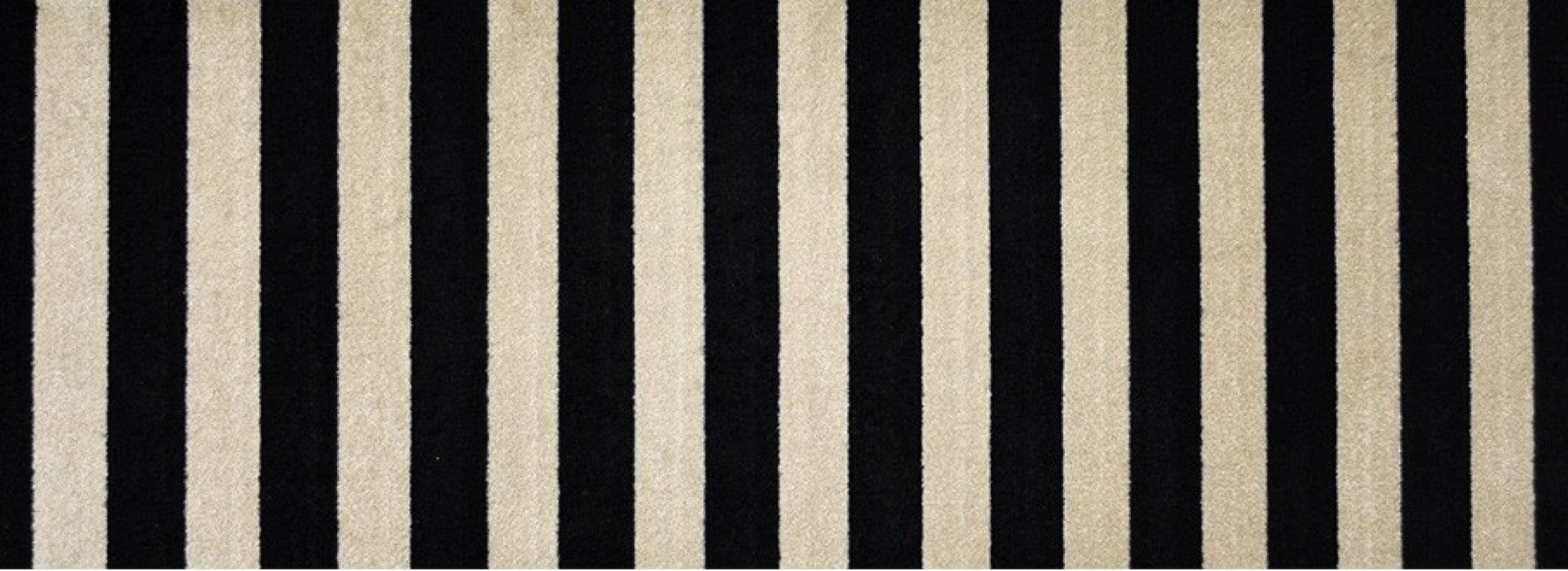 2' X 6' Black and Tan Wide Stripe Washable Runner Rug - Homeroots