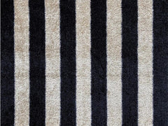2' X 3' Black and Tan Wide Stripe Washable Floor Mat - Homeroots