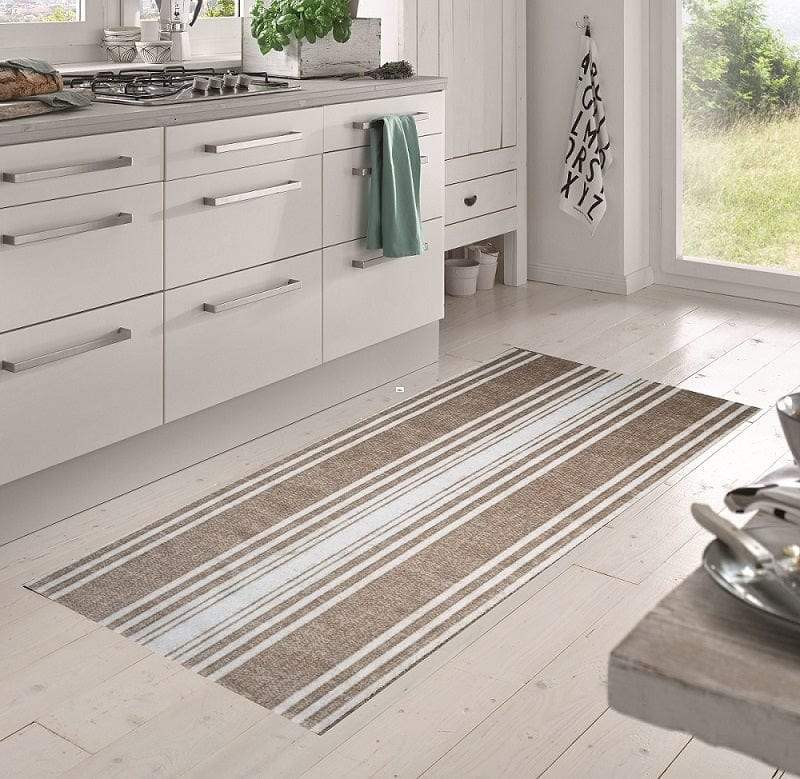 2' X 4' Sandy Shores Regatta Stripe Washable Floor Mat - Homeroots - Flyclothing LLC