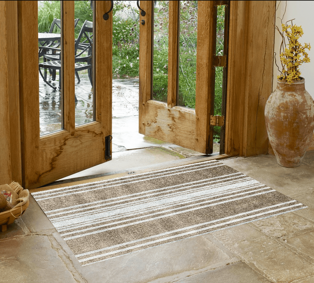 2' X 4' Sandy Shores Regatta Stripe Washable Floor Mat - Homeroots - Flyclothing LLC