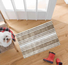 2' X 3' Sandy Shores Regatta Stripe Washable Floor Mat - Homeroots