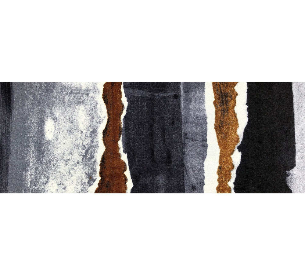 2' X 6' Gray and Brown Abstract Southwest Washable Runner Rug - Homeroots - Flyclothing LLC