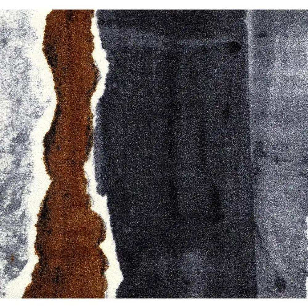 2' X 6' Gray and Brown Abstract Southwest Washable Runner Rug - Homeroots - Flyclothing LLC