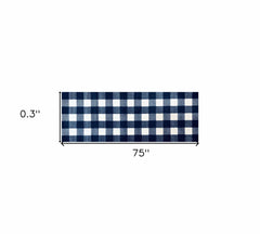 2' X 6' Navy and White Buffalo Plaid Washable Runner Rug - Homeroots