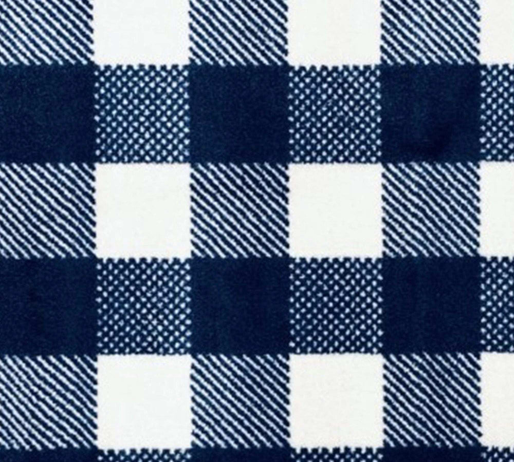 2' X 6' Navy and White Buffalo Plaid Washable Runner Rug - Homeroots - Flyclothing LLC