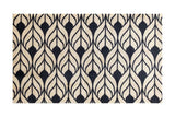 2' X 4' Graphite and Tan Abstract Leaves Washable Floor Mat - Homeroots - Flyclothing LLC