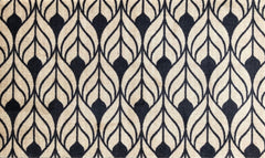 2' X 4' Graphite and Tan Abstract Leaves Washable Floor Mat - Homeroots