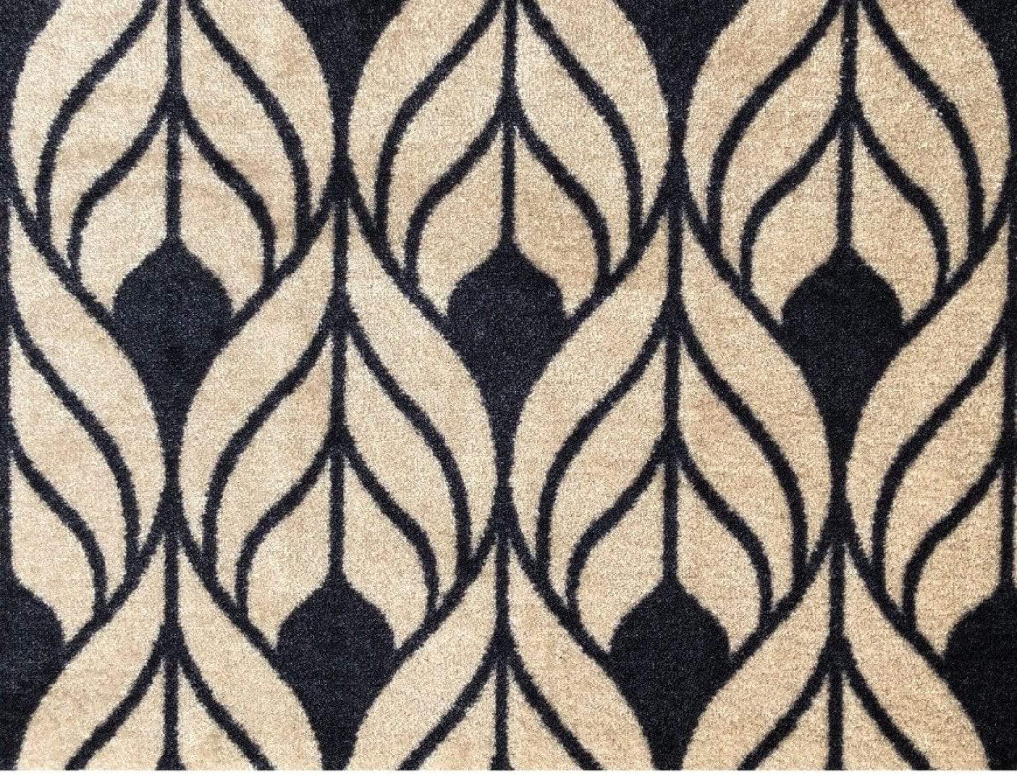 2' X 3' Graphite and Tan Abstract Leaves Washable Floor Mat - Homeroots - Flyclothing LLC