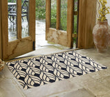 2' X 3' Graphite and Tan Abstract Leaves Washable Floor Mat - Homeroots - Flyclothing LLC
