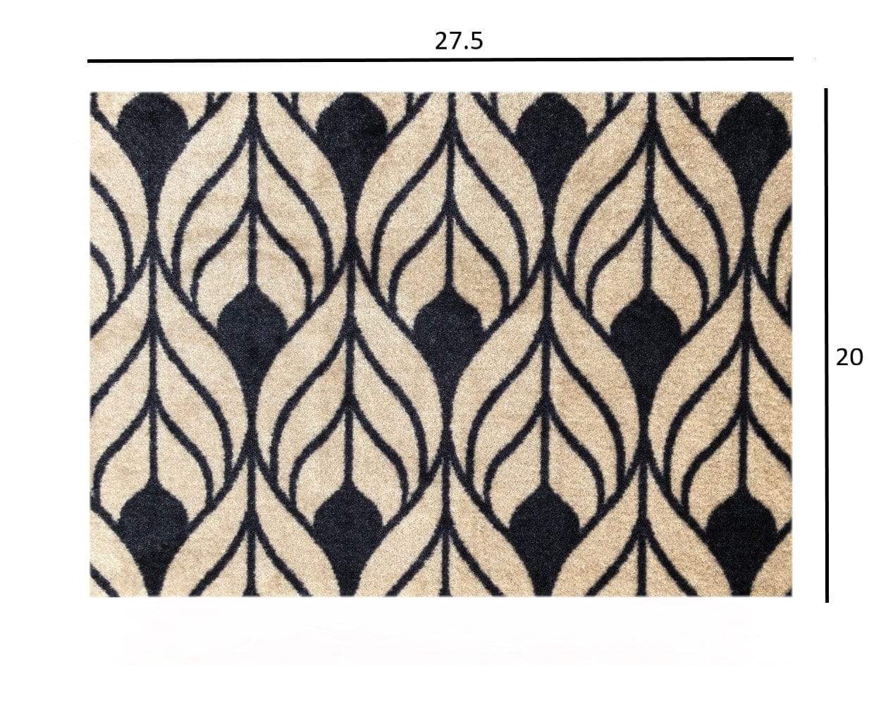 2' X 3' Graphite and Tan Abstract Leaves Washable Floor Mat - Homeroots - Flyclothing LLC