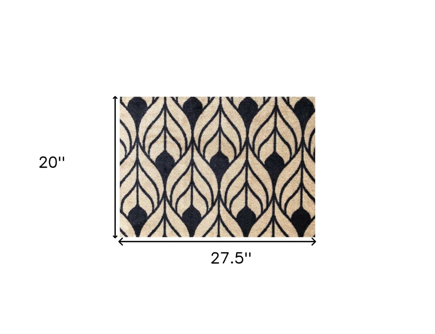 2' X 3' Graphite and Tan Abstract Leaves Washable Floor Mat - Homeroots - Flyclothing LLC