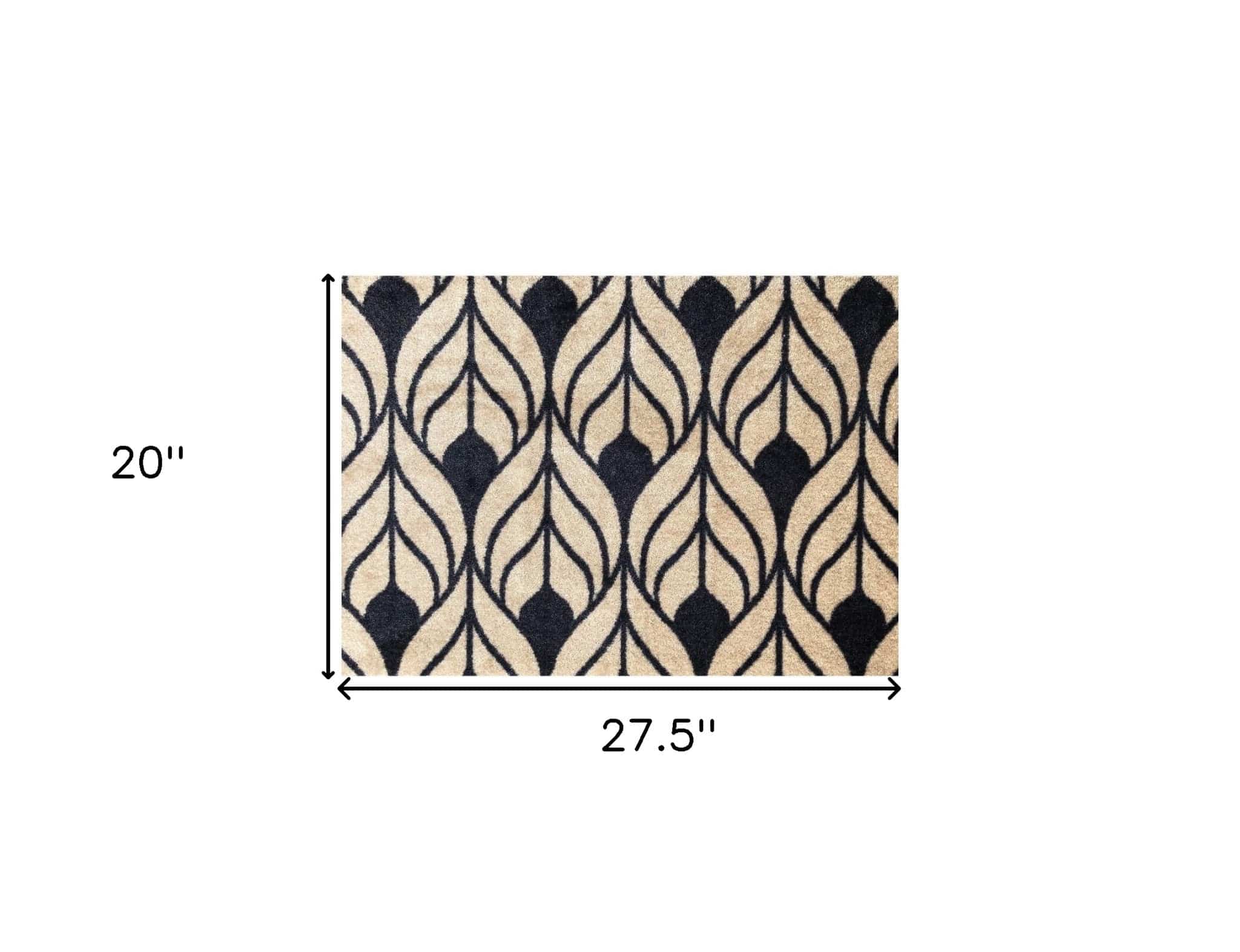 2' X 3' Graphite and Tan Abstract Leaves Washable Floor Mat - Homeroots - Flyclothing LLC
