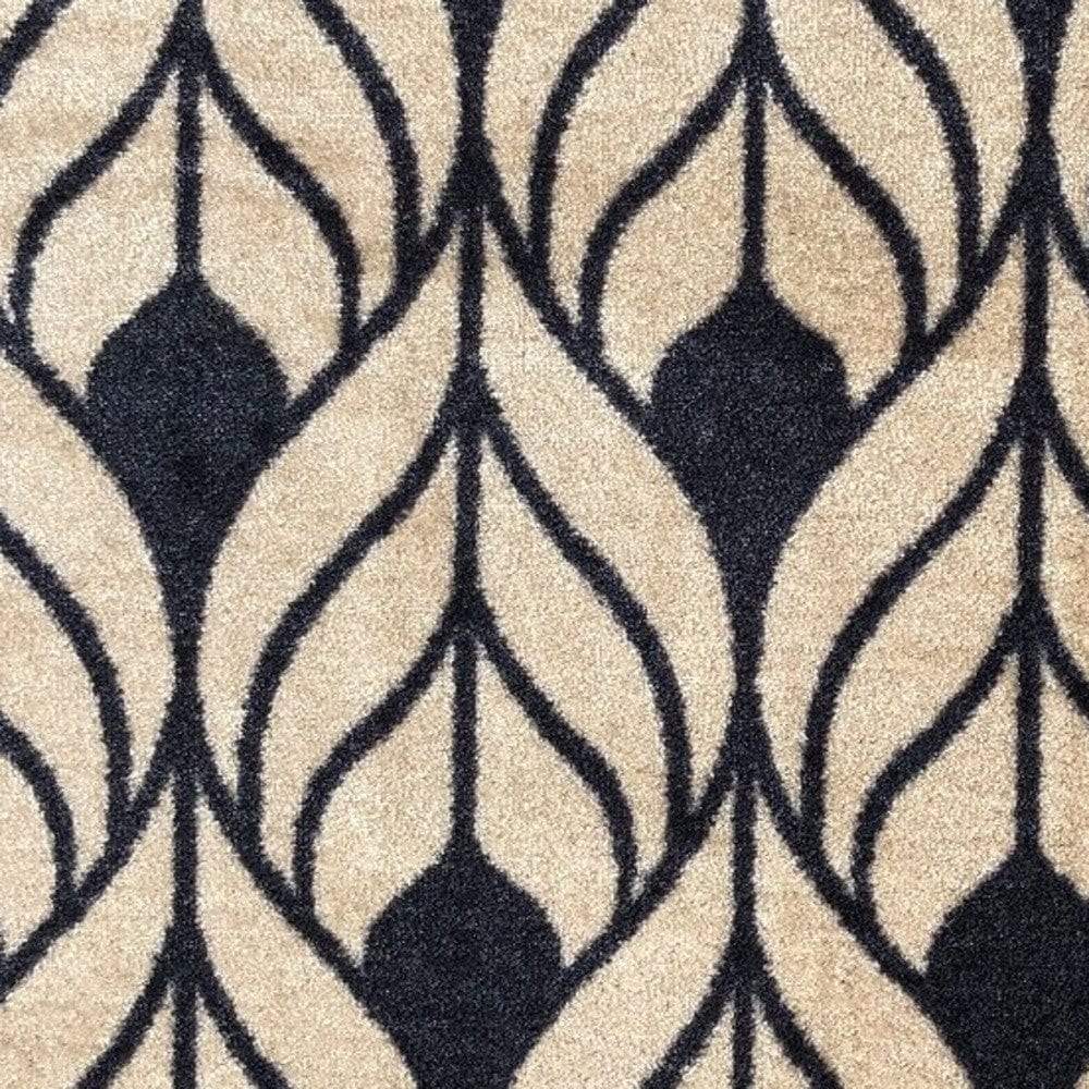 2' X 3' Graphite and Tan Abstract Leaves Washable Floor Mat - Homeroots - Flyclothing LLC