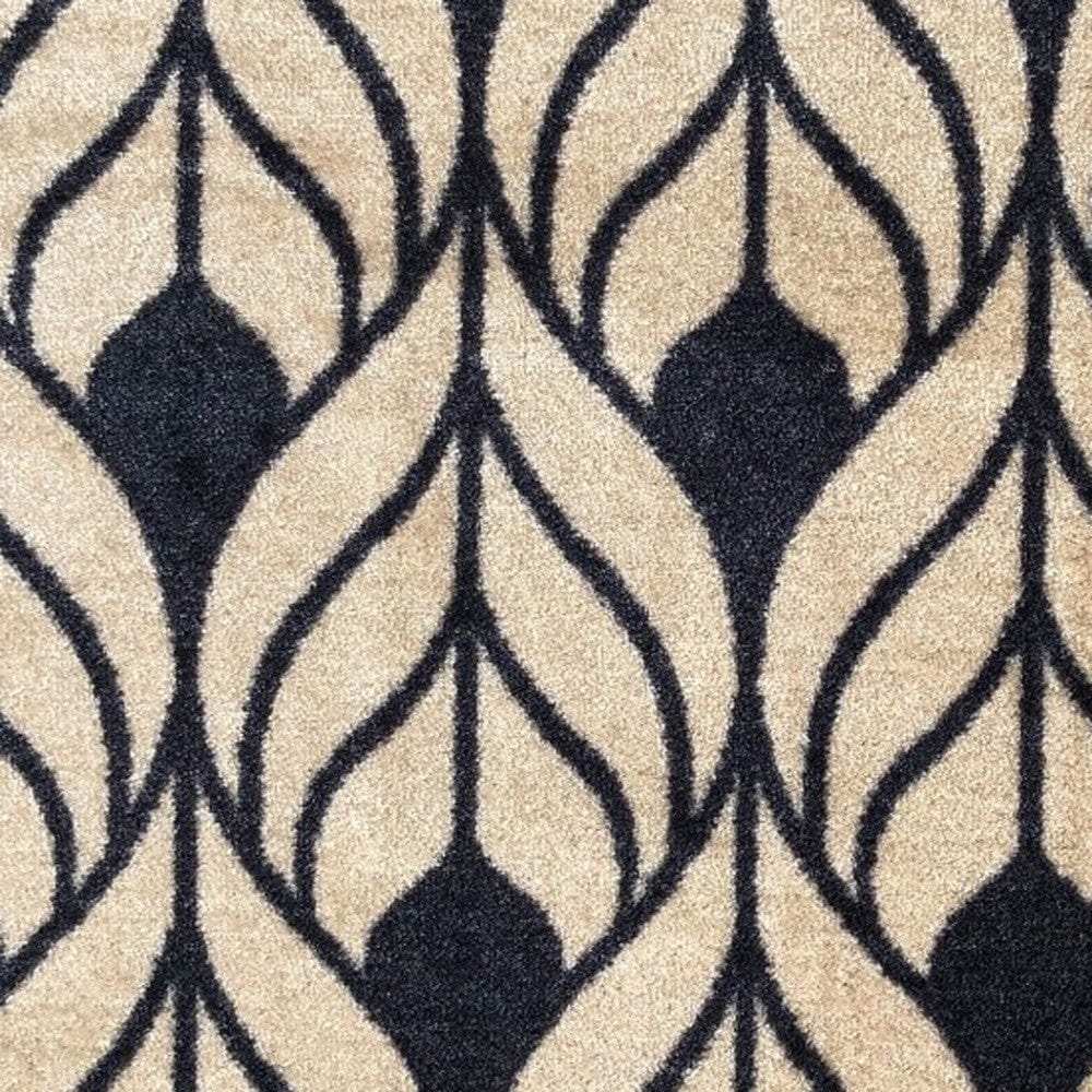 2' X 3' Graphite and Tan Abstract Leaves Washable Floor Mat - Homeroots - Flyclothing LLC