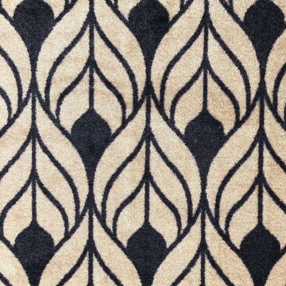 2' X 3' Graphite and Tan Abstract Leaves Washable Floor Mat - Homeroots - Flyclothing LLC