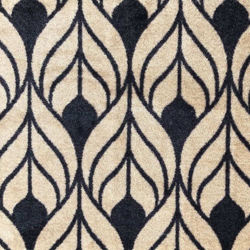 2' X 3' Graphite and Tan Abstract Leaves Washable Floor Mat - Homeroots - Flyclothing LLC