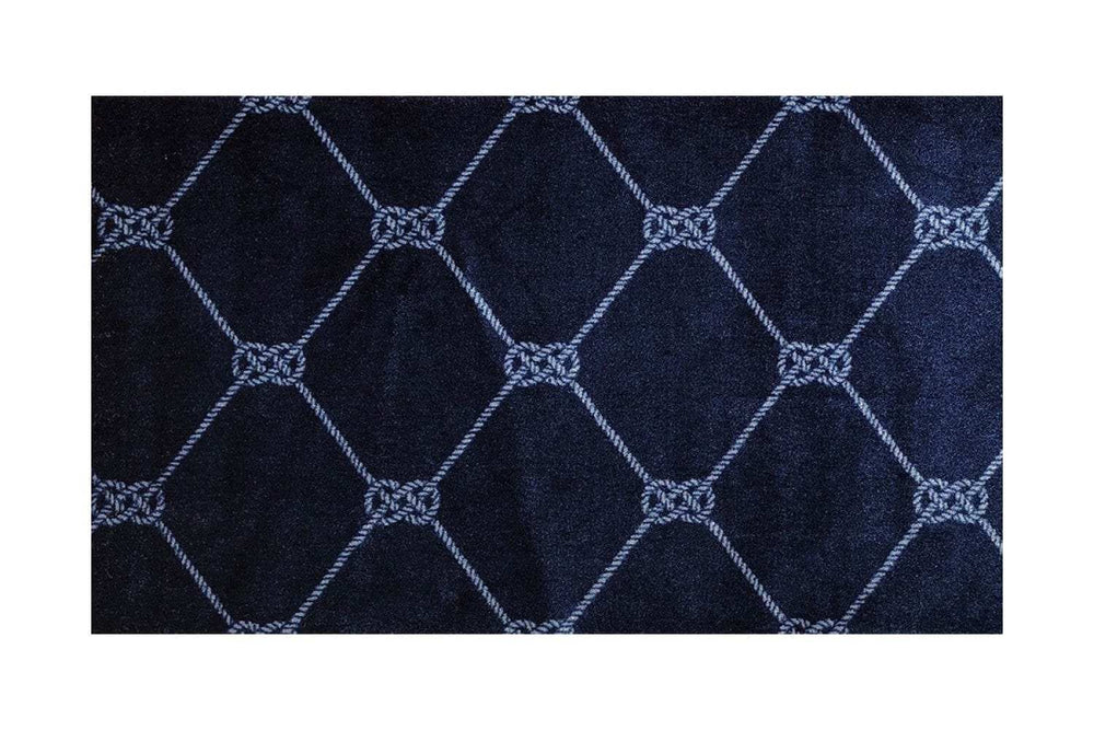 2' X 3' Navy Nautical Knots Washable Floor Mat - Homeroots - Flyclothing LLC