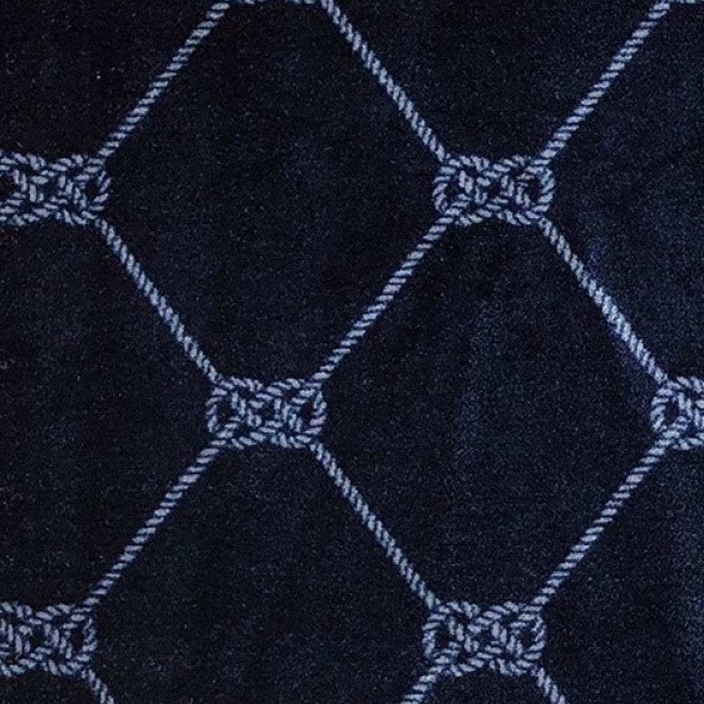 2' X 3' Navy Nautical Knots Washable Floor Mat - Homeroots - Flyclothing LLC