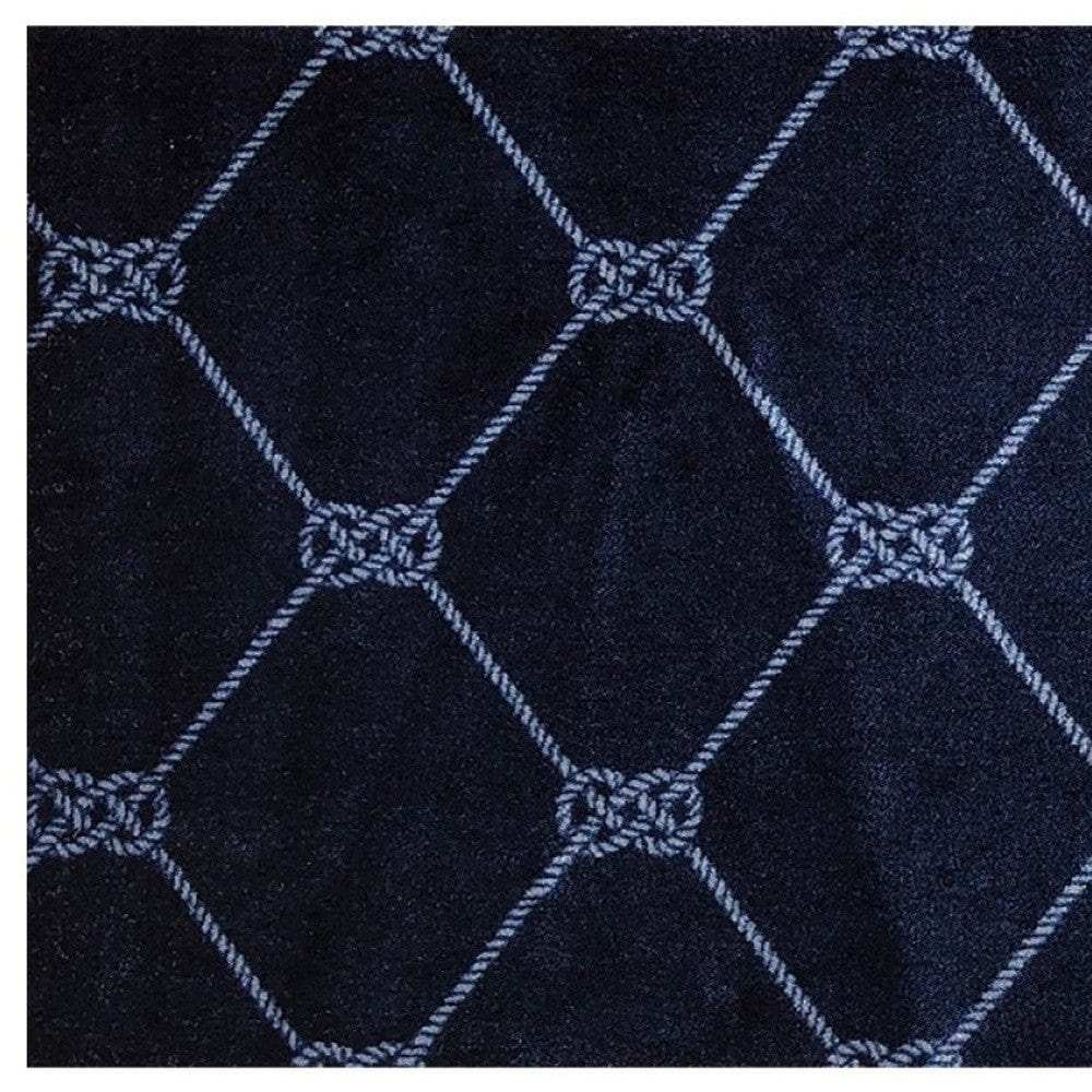 2' X 3' Navy Nautical Knots Washable Floor Mat - Homeroots - Flyclothing LLC