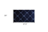 2' X 3' Navy Nautical Knots Washable Floor Mat - Homeroots