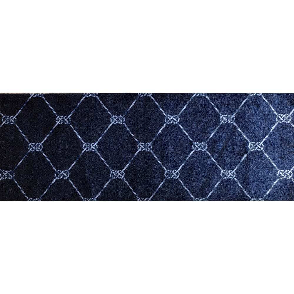 2' X 6' Navy Nautical Knots Washable Runner Rug - Homeroots - Flyclothing LLC