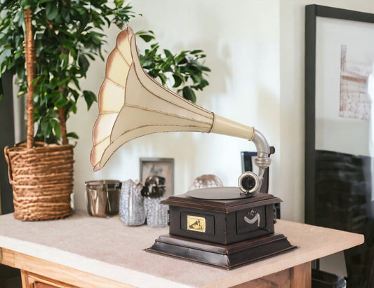c1911 HMV Gramophone Built to Scale Model Sculpture - Homeroots