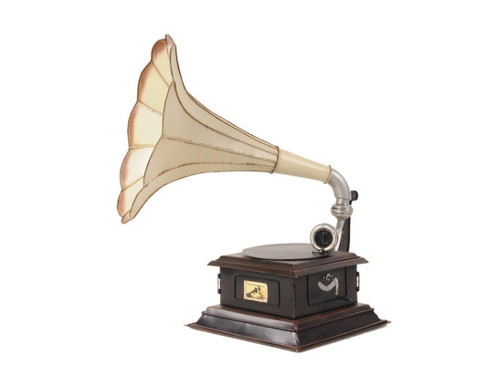 c1911 HMV Gramophone Built to Scale Model Sculpture - Homeroots