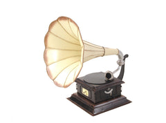 c1911 HMV Gramophone Built to Scale Model Sculpture - Homeroots