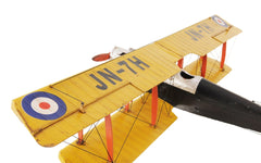 8" Yellow Red And Gray Metal Hand Painted AirPlane - Homeroots