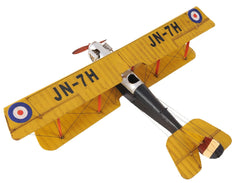 8" Yellow Red And Gray Metal Hand Painted AirPlane - Homeroots